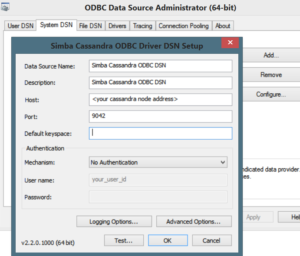ODBD Data Source Administrator