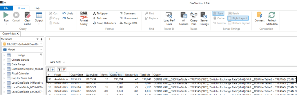 Power BI report page