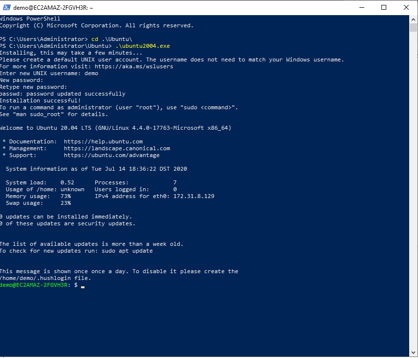 creating a user in wsl